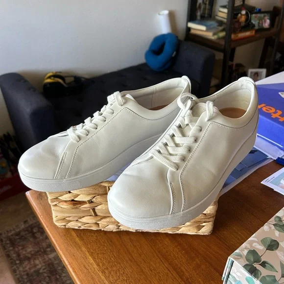 Fitflop RALLY White Leather Sneakers - Picture 5 of 11